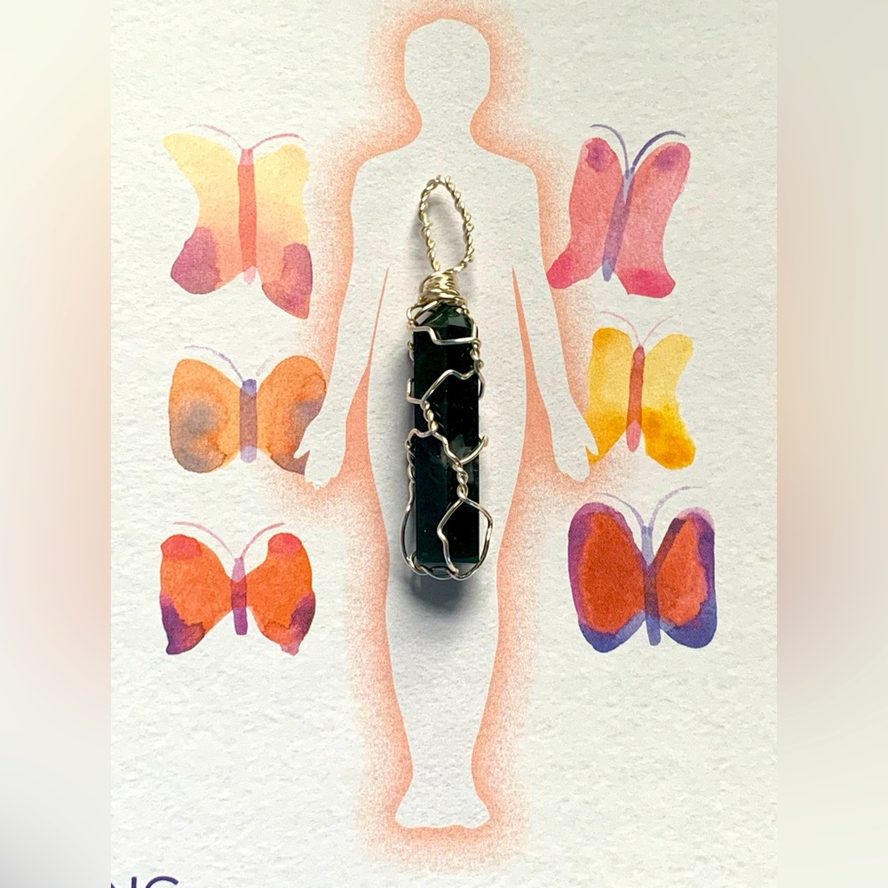 Moss Agate Tower Necklace-Handcrafted, NWT
